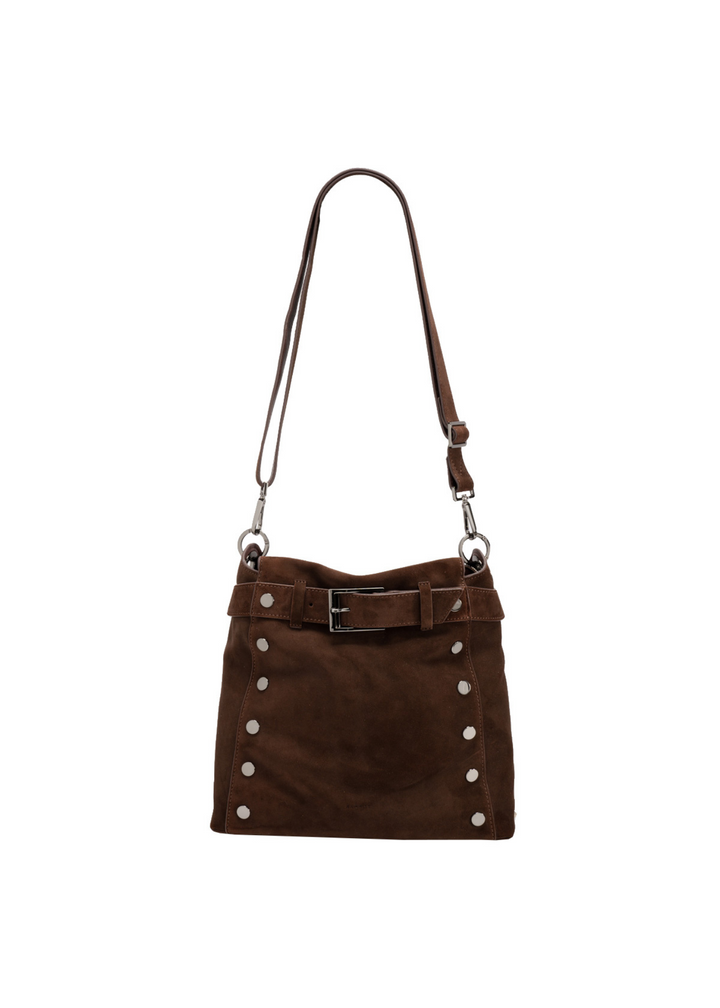 Hammitt Bryant Large Handbag - Belted Suede/Gunmetal