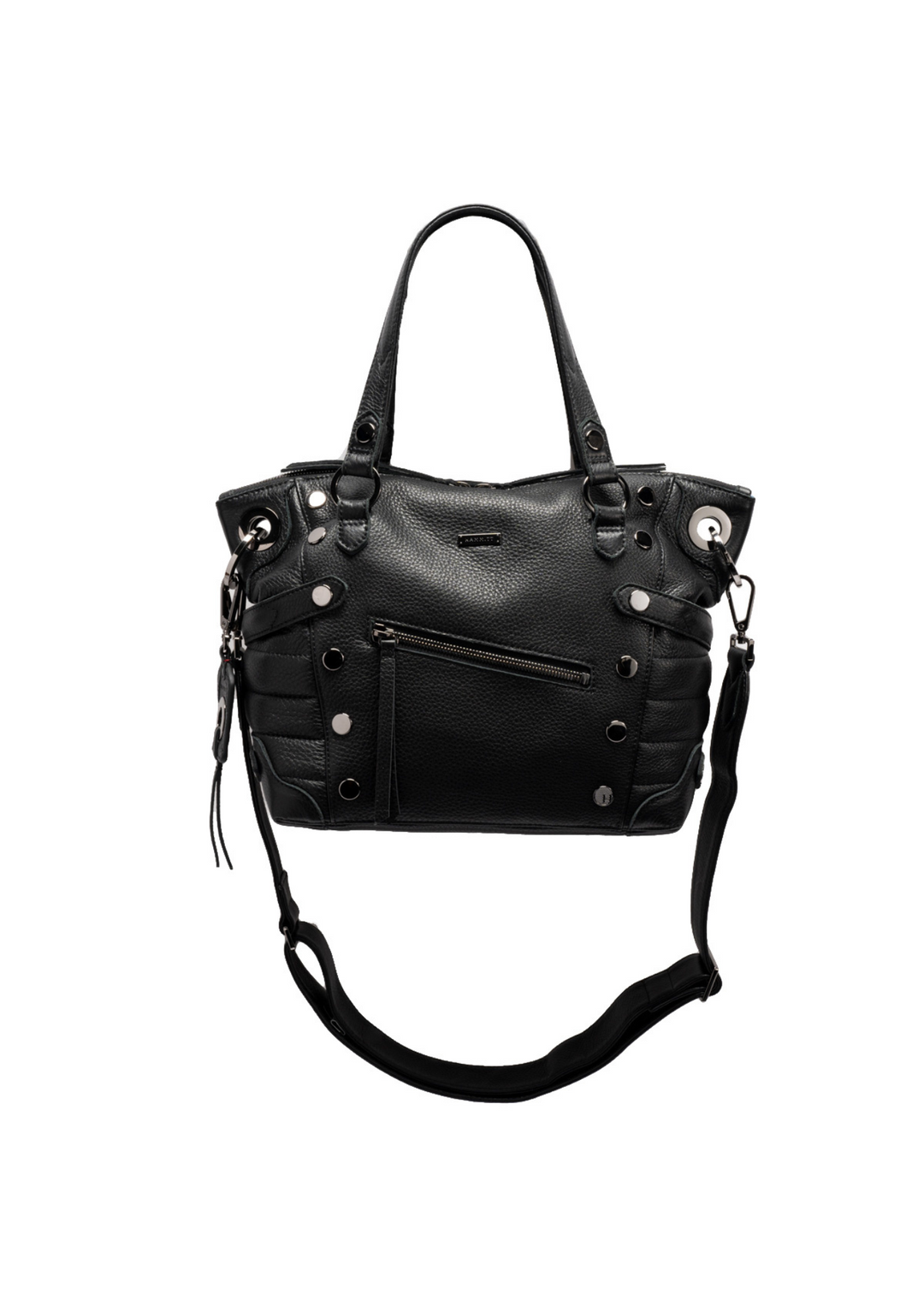 Hammitt Daniel Medium Handbag - Moto Black/Gunmetal