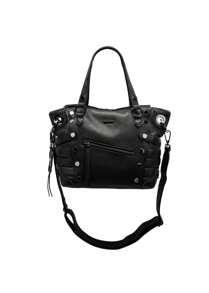 Hammitt Daniel Medium Handbag - Moto Black/Gunmetal