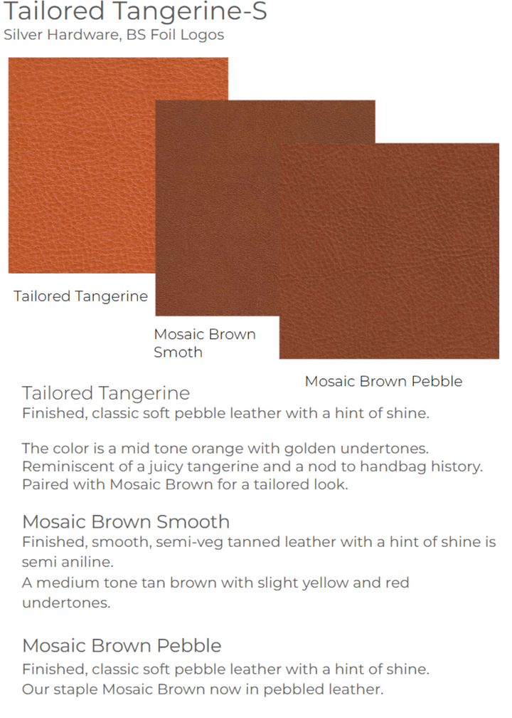 Graphic of orange and brown leather