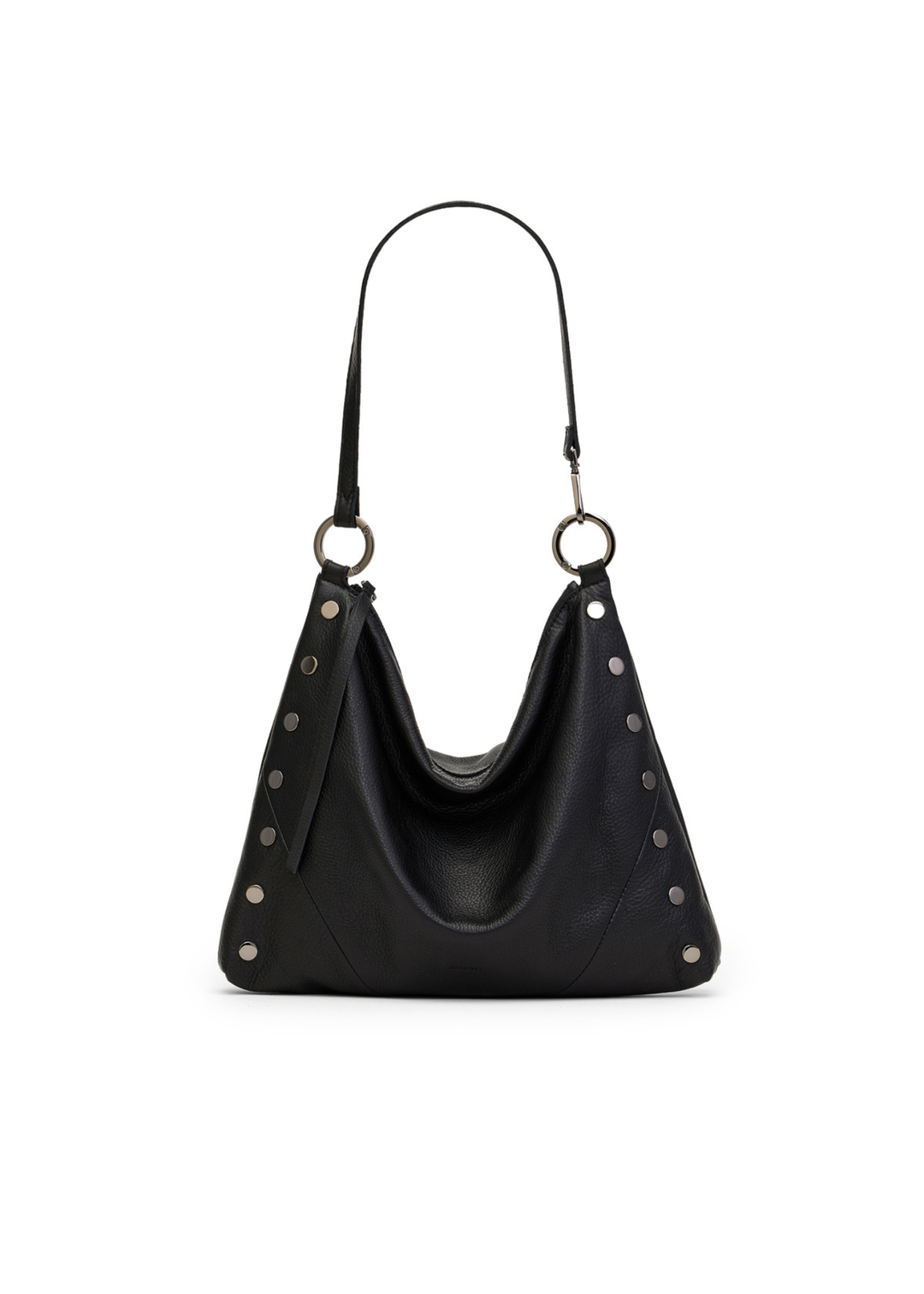 Large black handbag on a white background