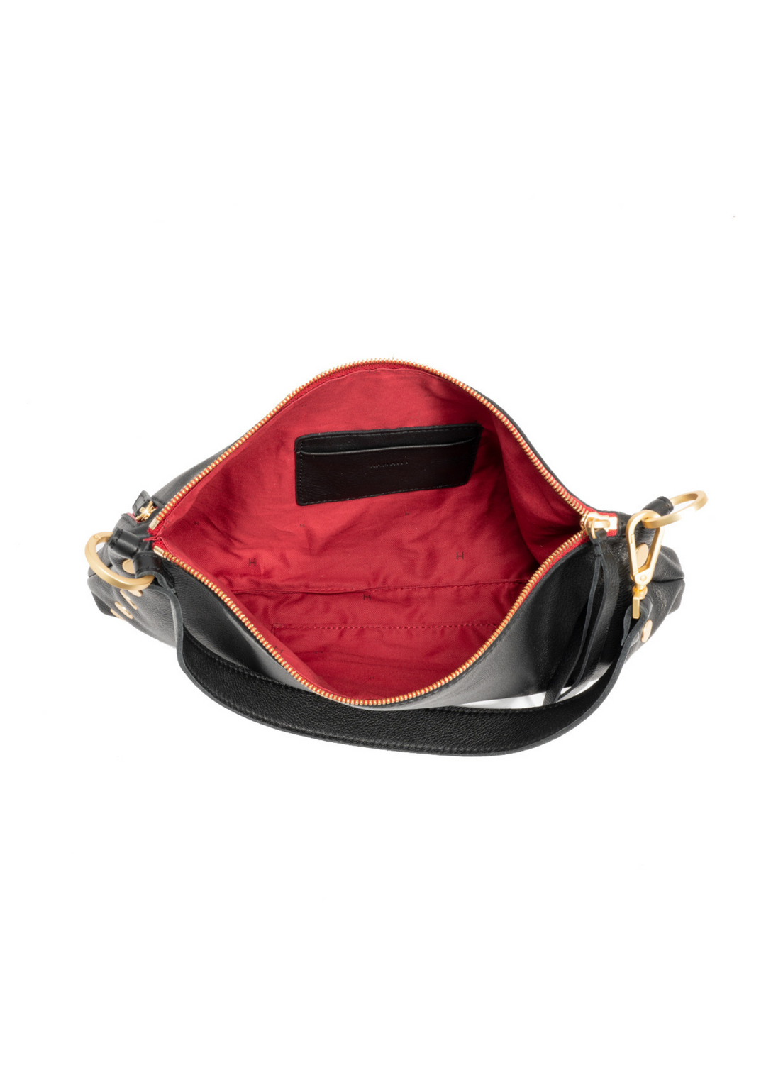 Hammitt Kyle Medium Handbag - Black/Brushed Gold Red Zipper
