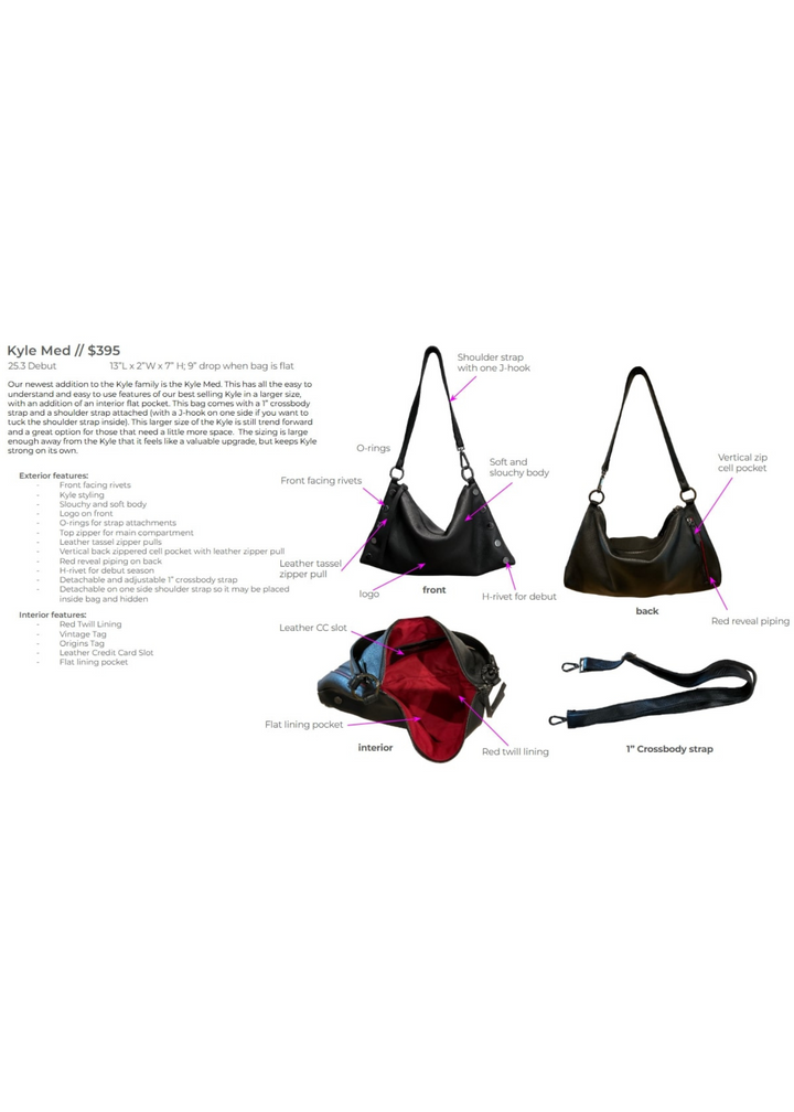 Hammitt Kyle Medium Handbag - Black/Gunmetal