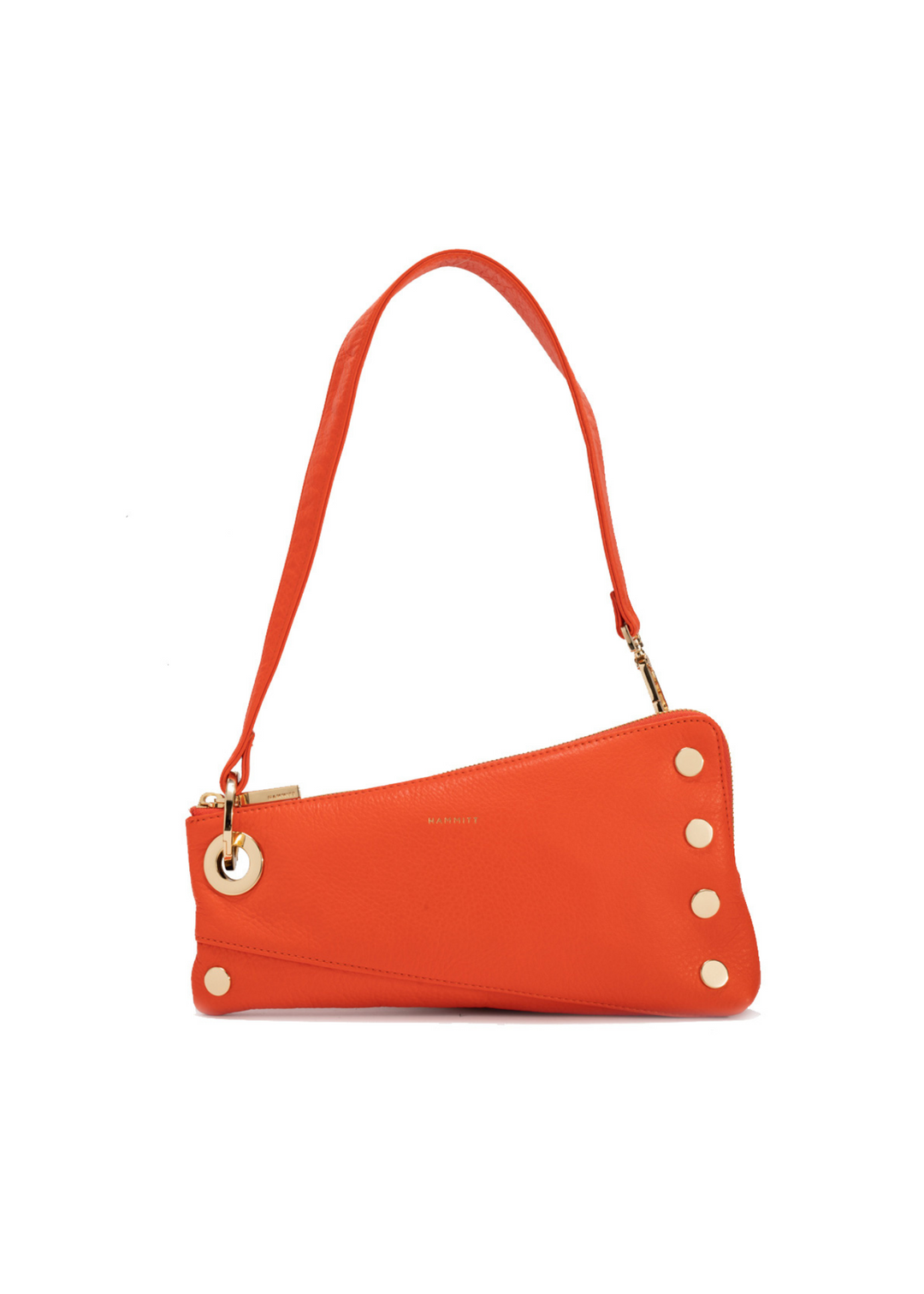Women's pochette handbag in Habanero with gold accents
