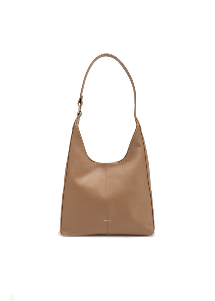 Brown leather purse on a white background