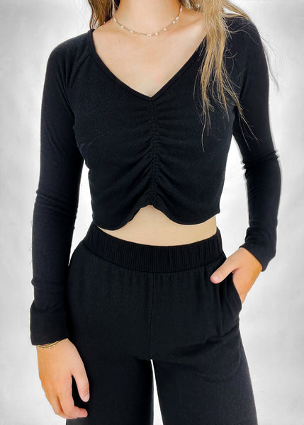 Paradise Cozy Ruched Front Long Sleeve