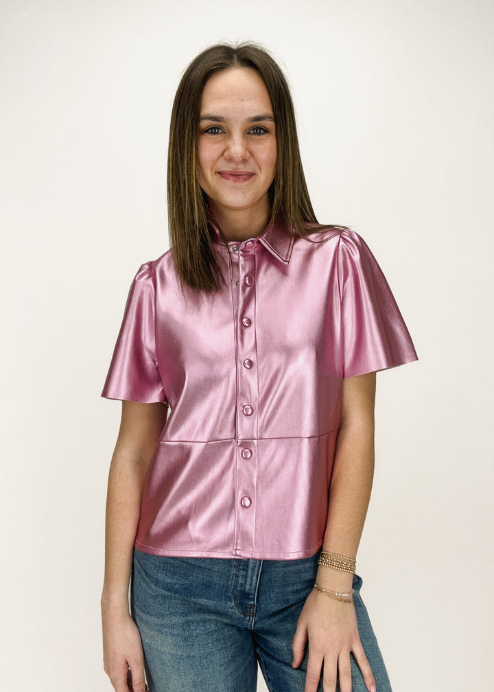 Dolce Cabo Carter Metallic Leather Top