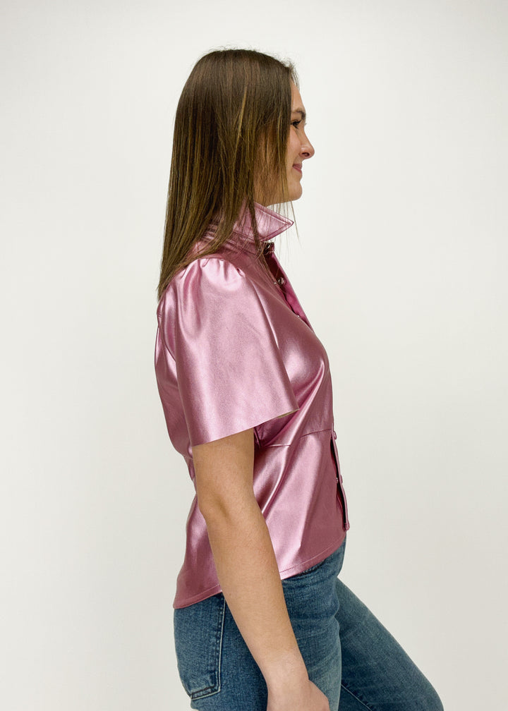 Dolce Cabo Carter Metallic Leather Top