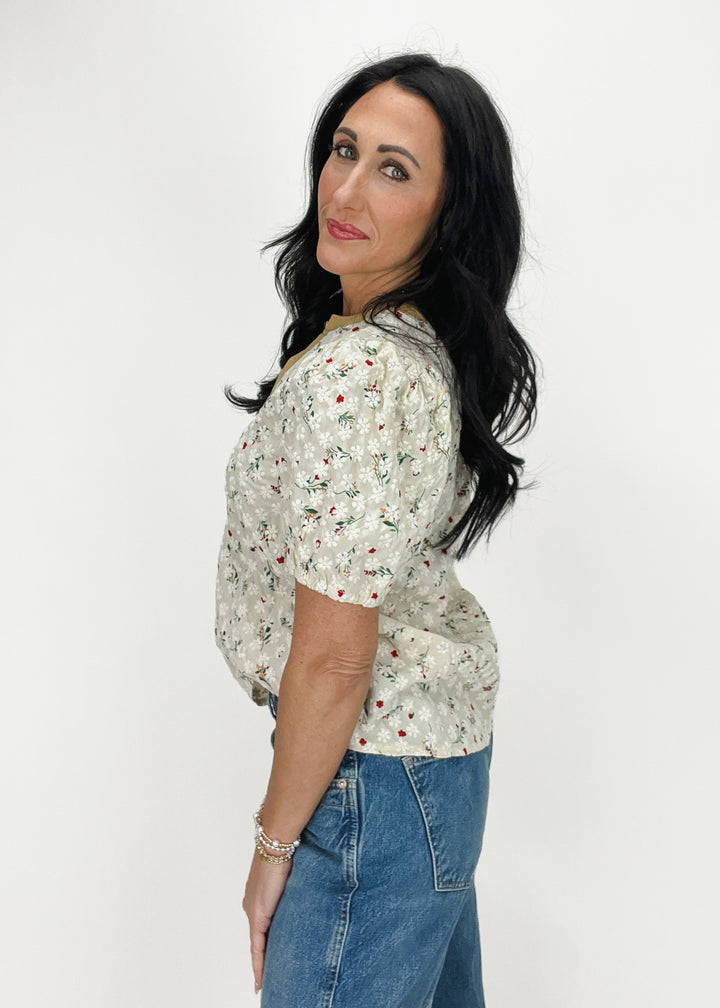 Penny Floral Top - Ivory