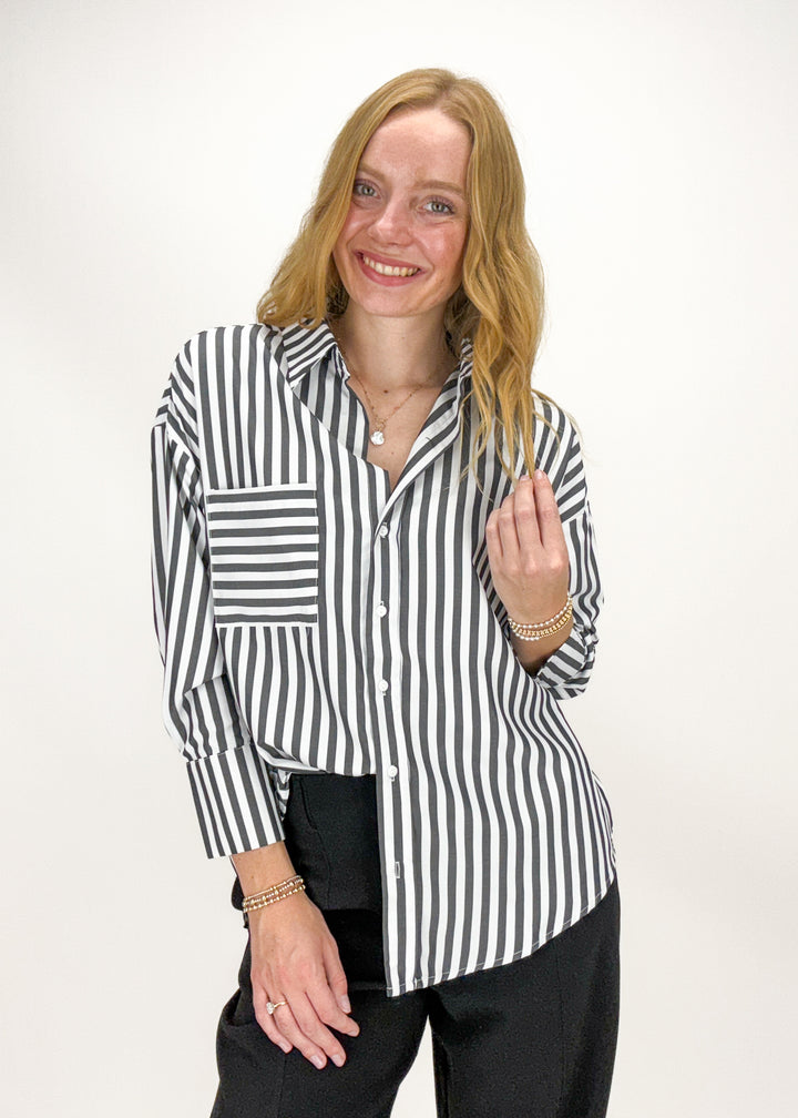 Toni Striped Button Down