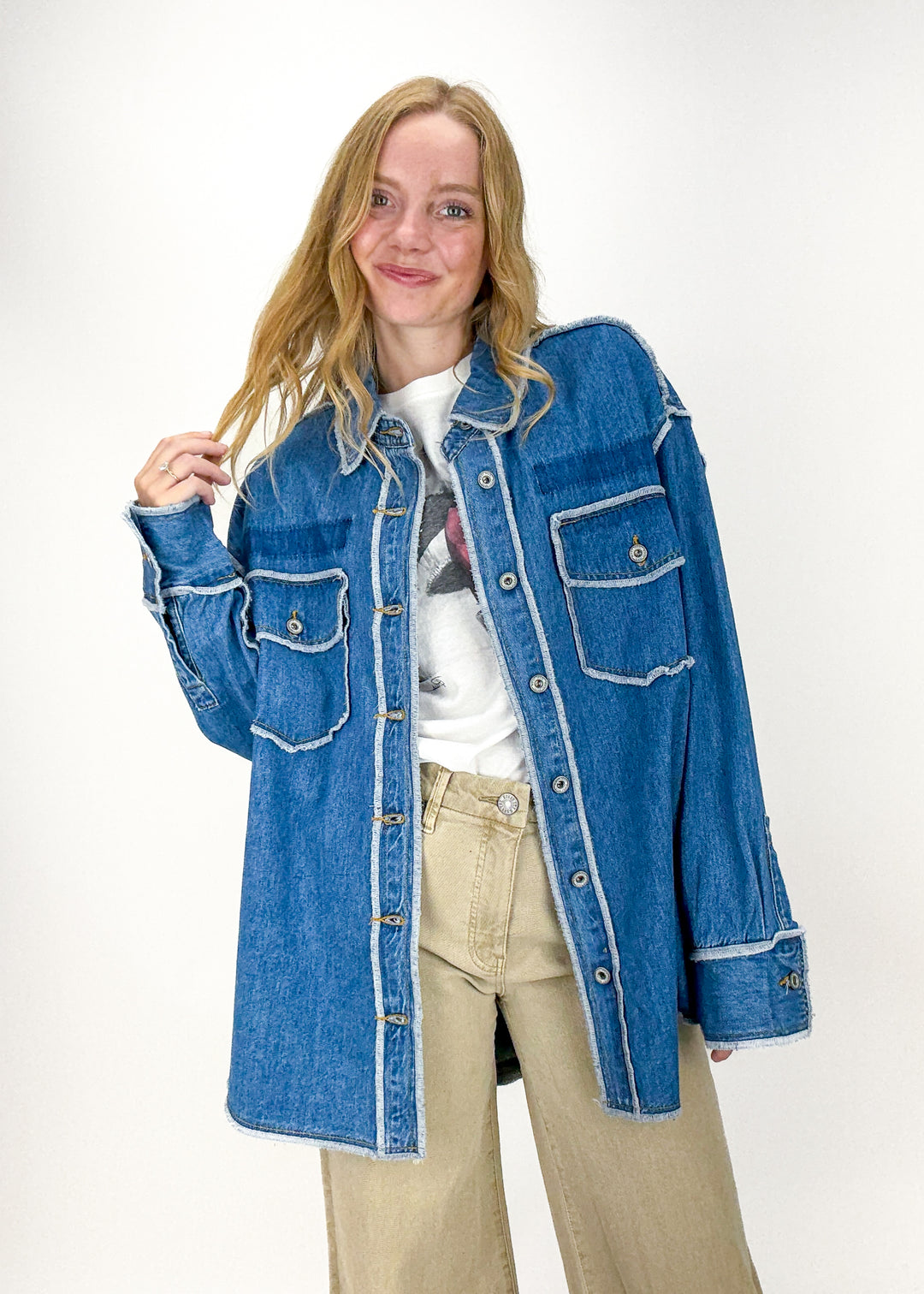 Teddy Denim Shacket