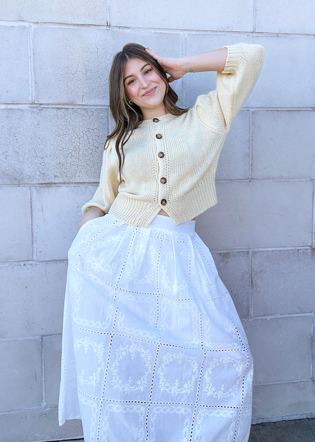 Rosie Button Down Sweater - Butter Yellow