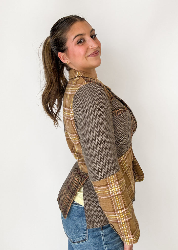 Izzy Plaid Patchwork Blazer