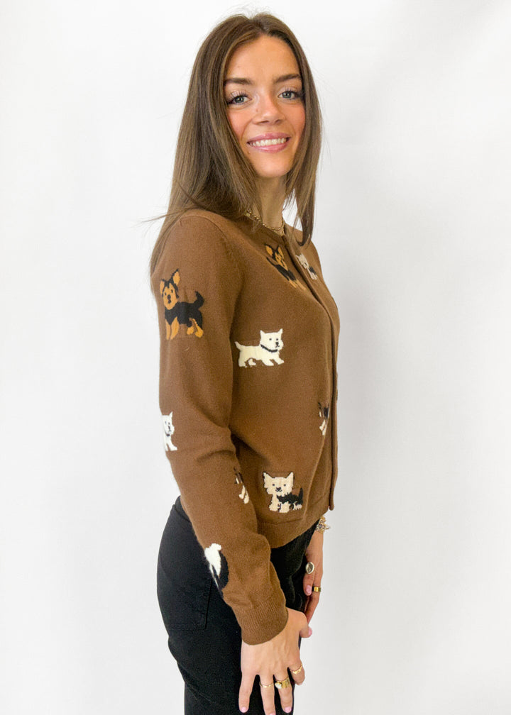Opal Puppy Graphic Cardigan