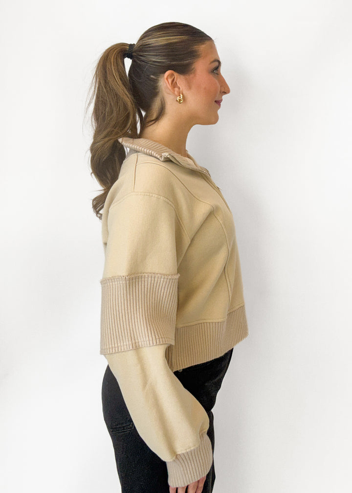 Iris Half Zip Brushed Terry Top
