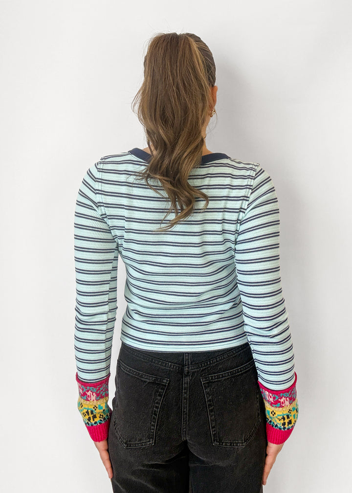 We The Free Noa Cardigan- Blue Combo