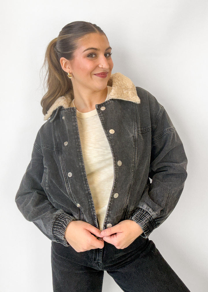 Adeline Fur Collar Denim Jacket