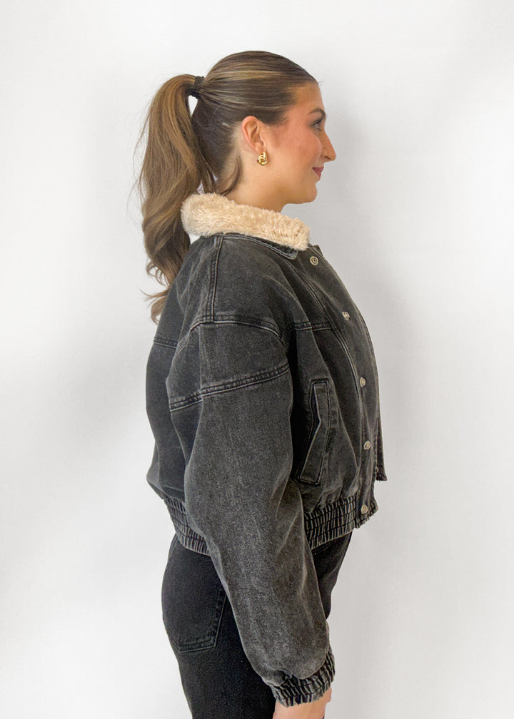 Adeline Fur Collar Denim Jacket