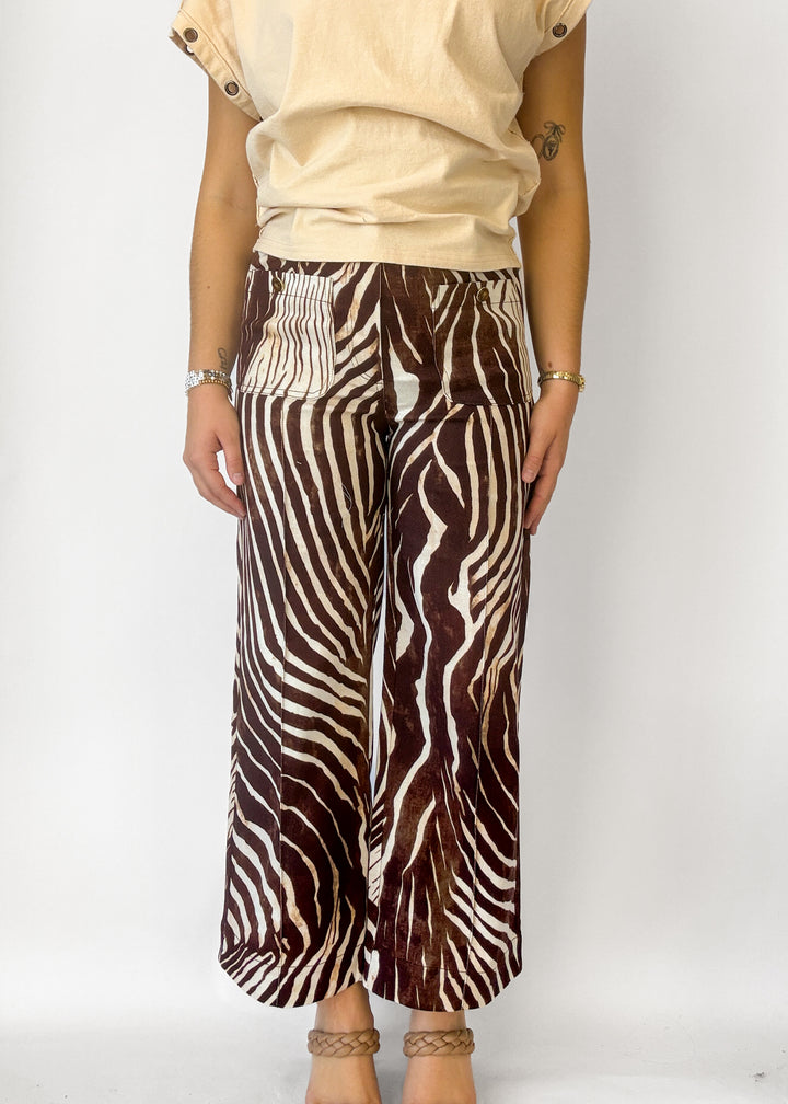 Harper Zebra Print Wide Leg Pants