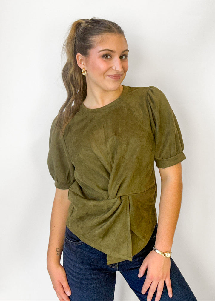 Mabel Suede Twisted Top
