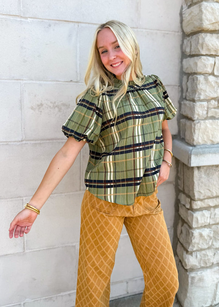 Francie Plaid Top