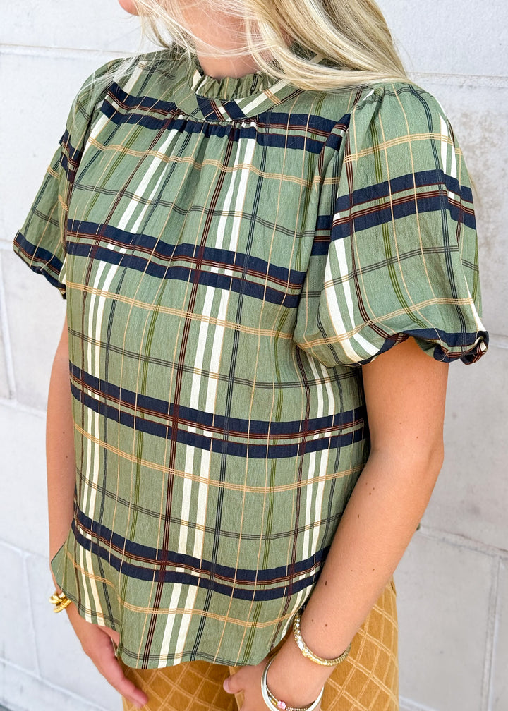Francie Plaid Top