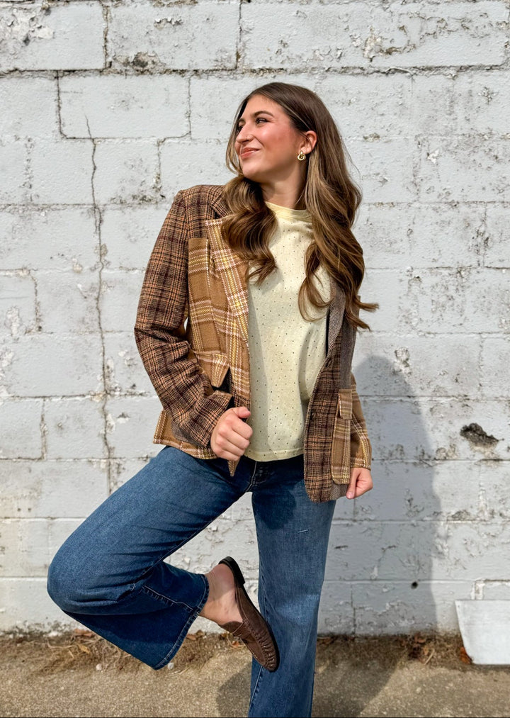 Izzy Plaid Patchwork Blazer