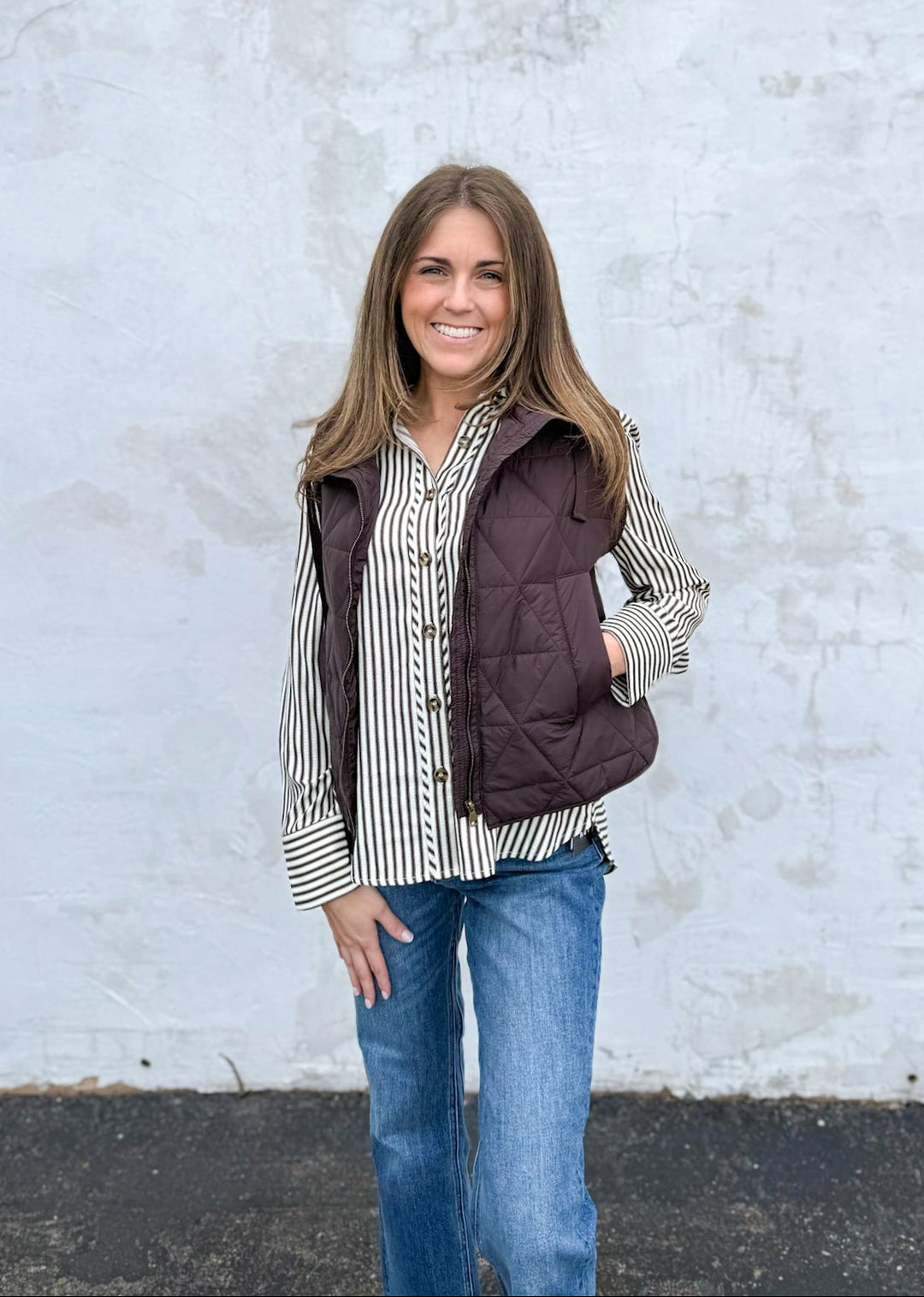 Hazel Drawstring Collar Vest