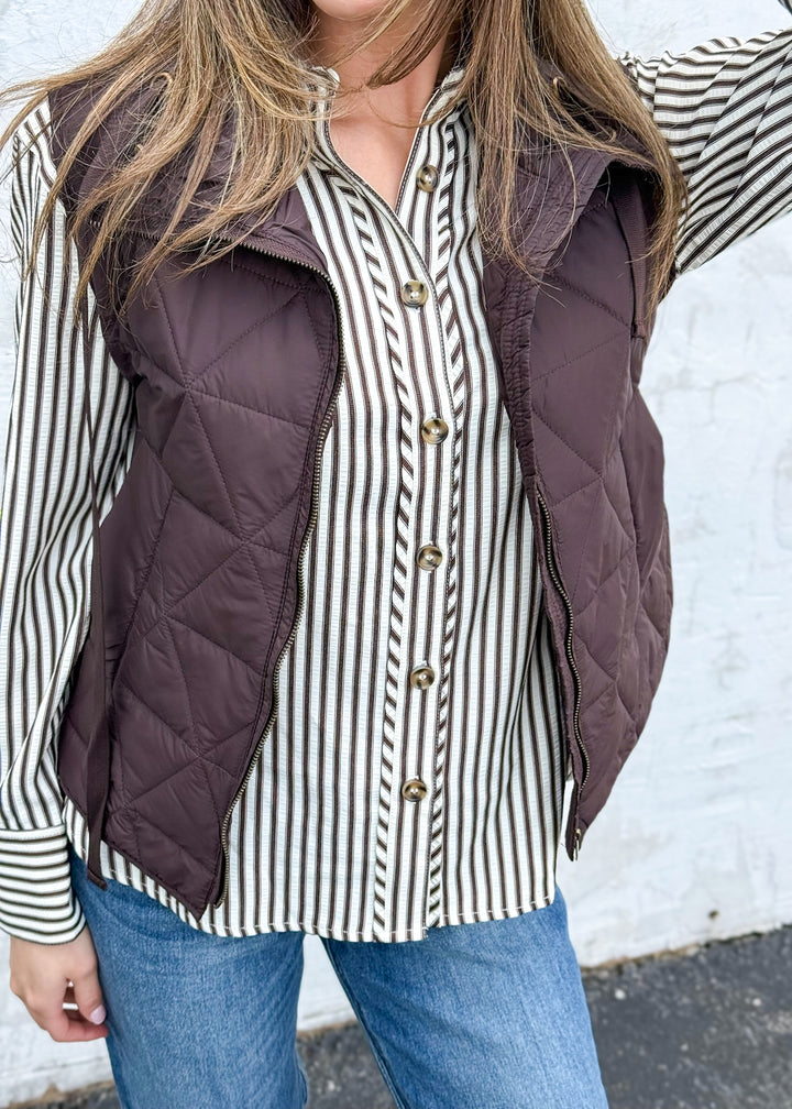 Hazel Drawstring Collar Vest