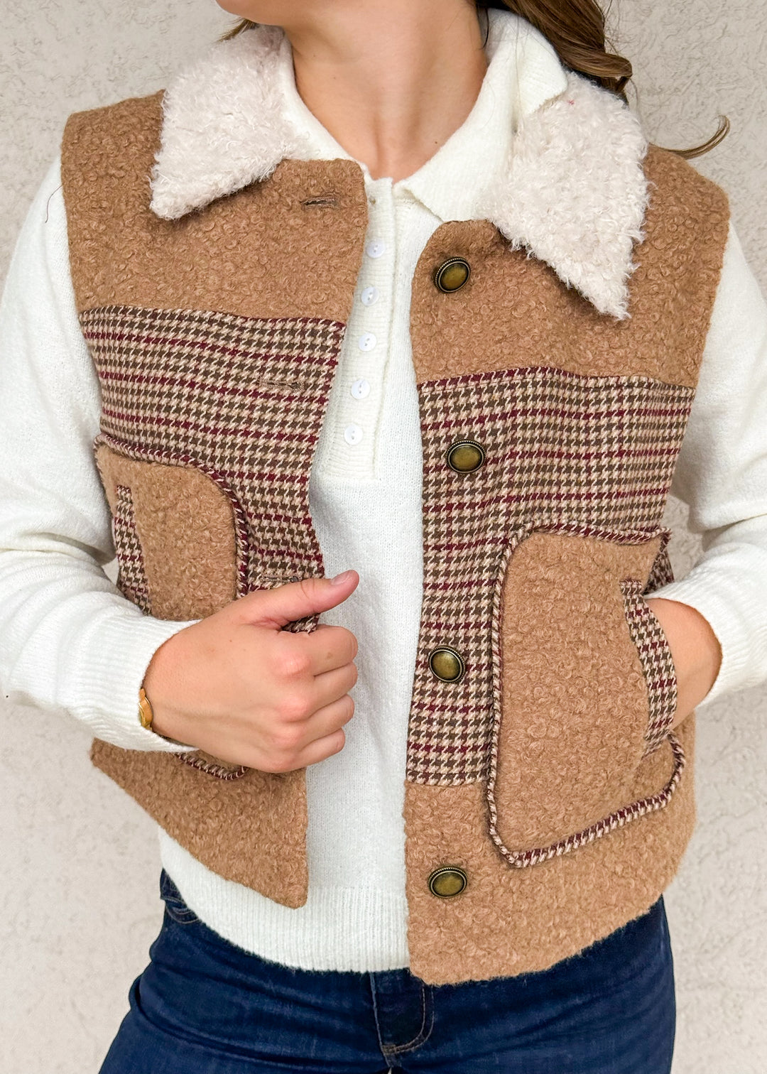 Ellie Fur Collar Vest
