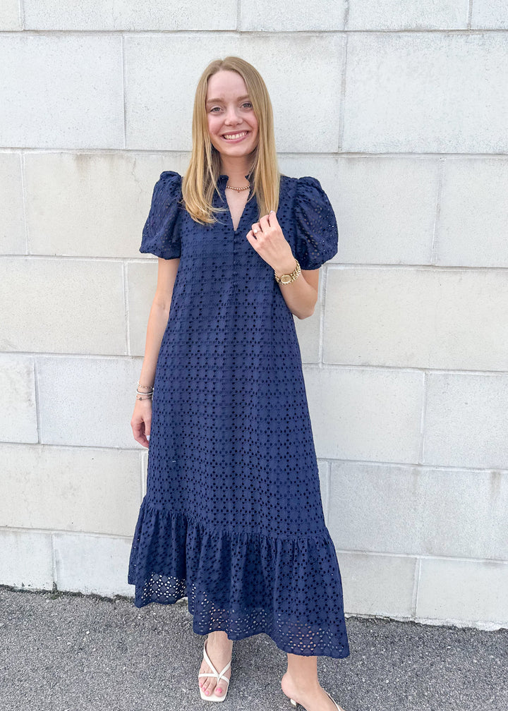 Janie Eyelet Midi Dress