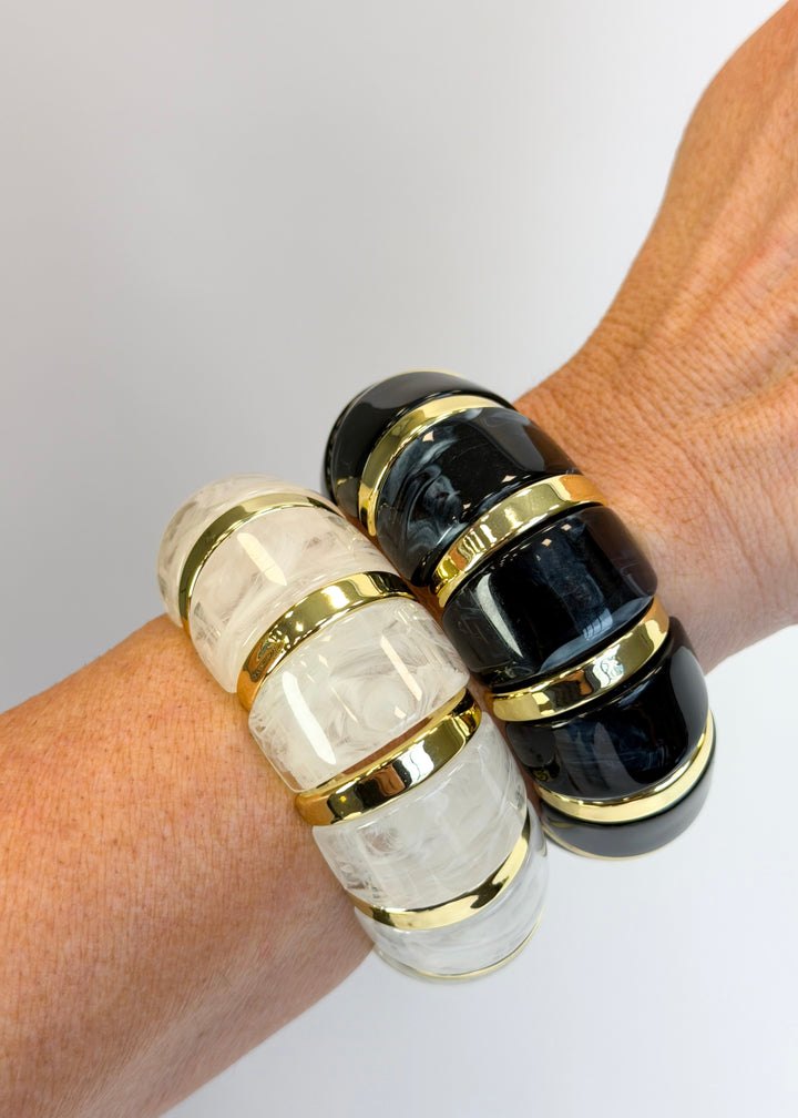 Emerson Marble Stretch Bracelet - White