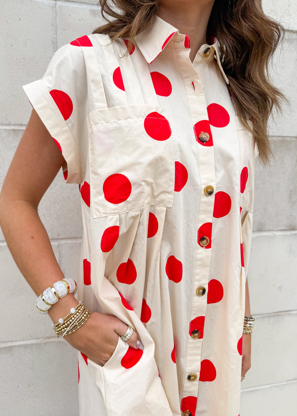 cream and red polka dot dress Cherry Kiss Polka Mini Dress - Red and Cream, Medium | Hazel and Olive