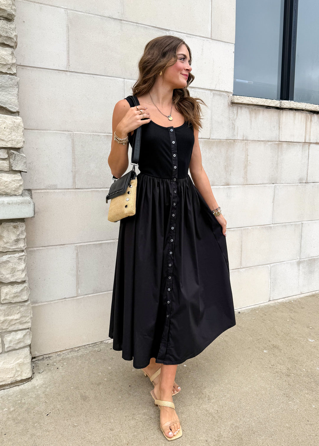 black poplin dress Vestido Maxi Elena - Negro Buy Black Cotton Poplin A Buck Mason Women's Poplin Veranda