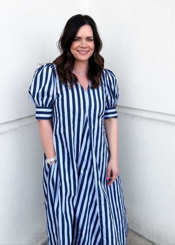 Vivian Striped Midi Dress