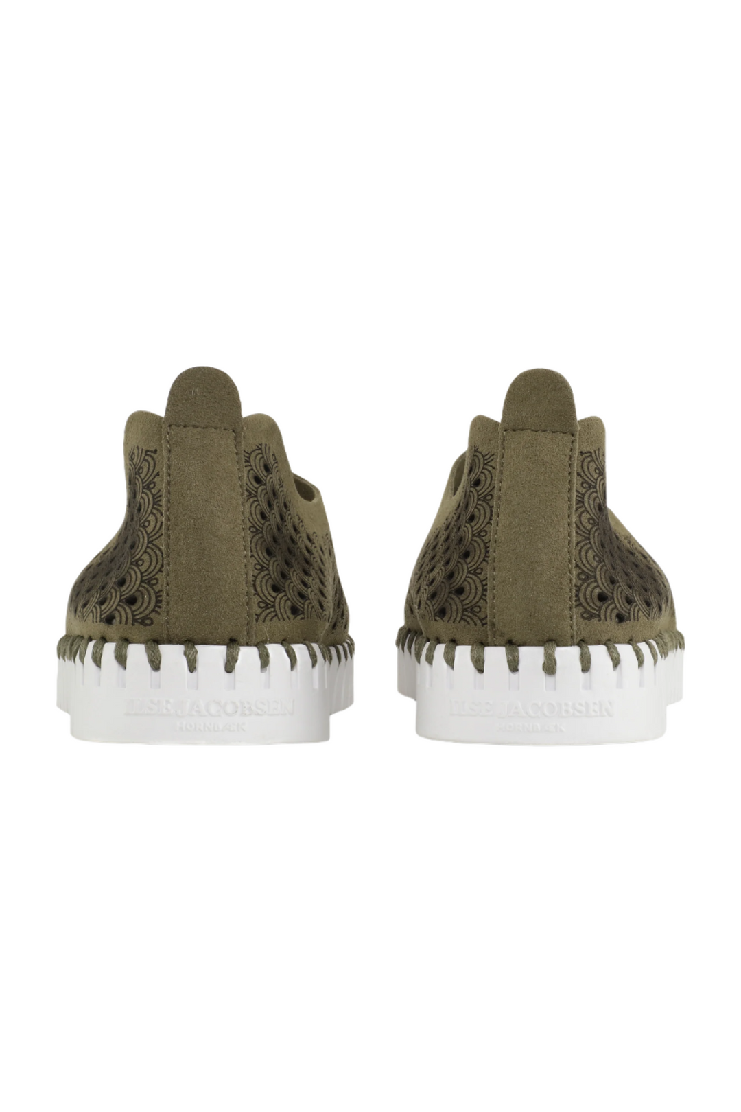 Ilse Jacobsen Tulip Perforated Slip-On Flats - Chestnut