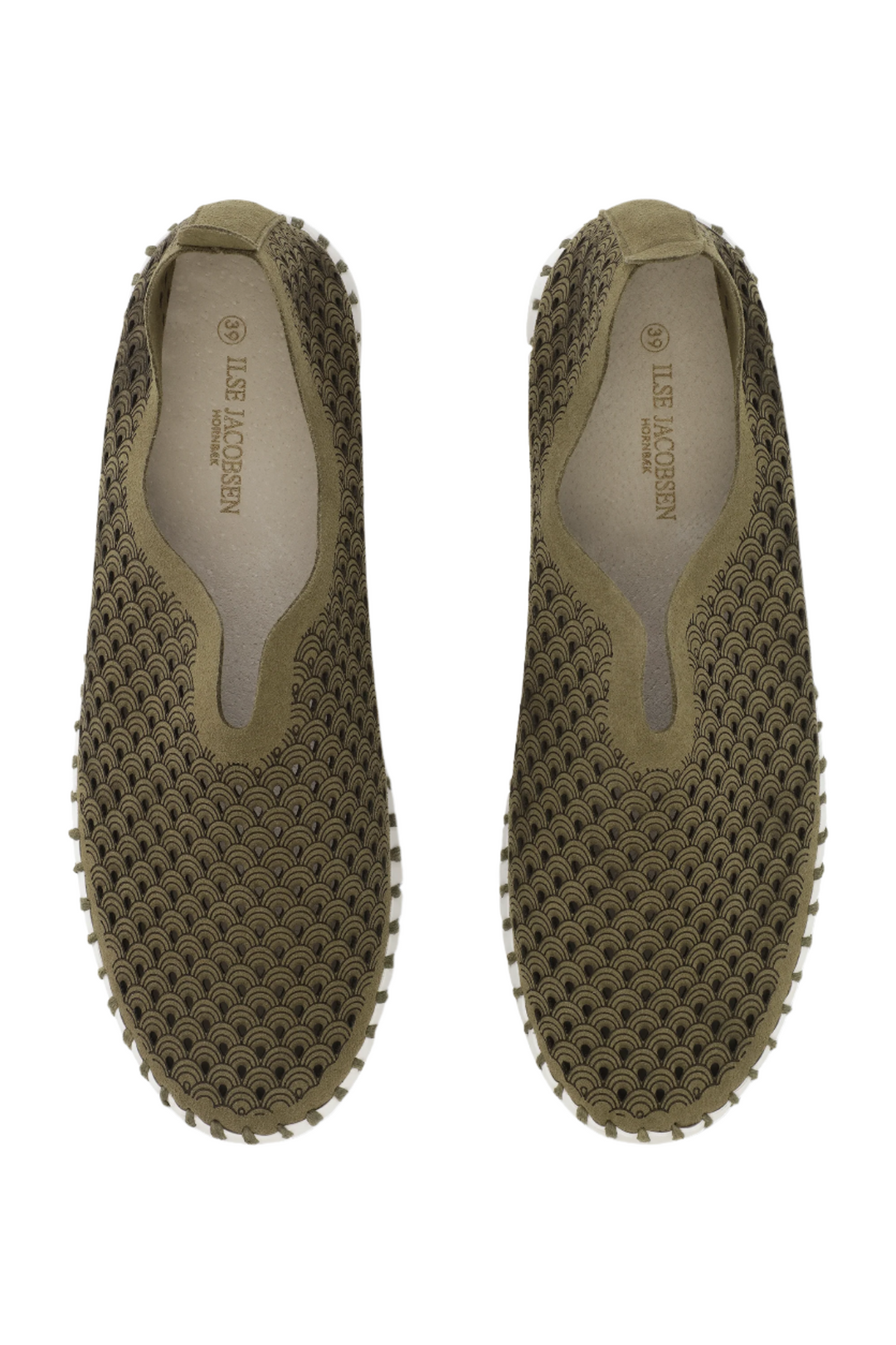 Ilse Jacobsen Tulip Perforated Slip-On Flats - Chestnut