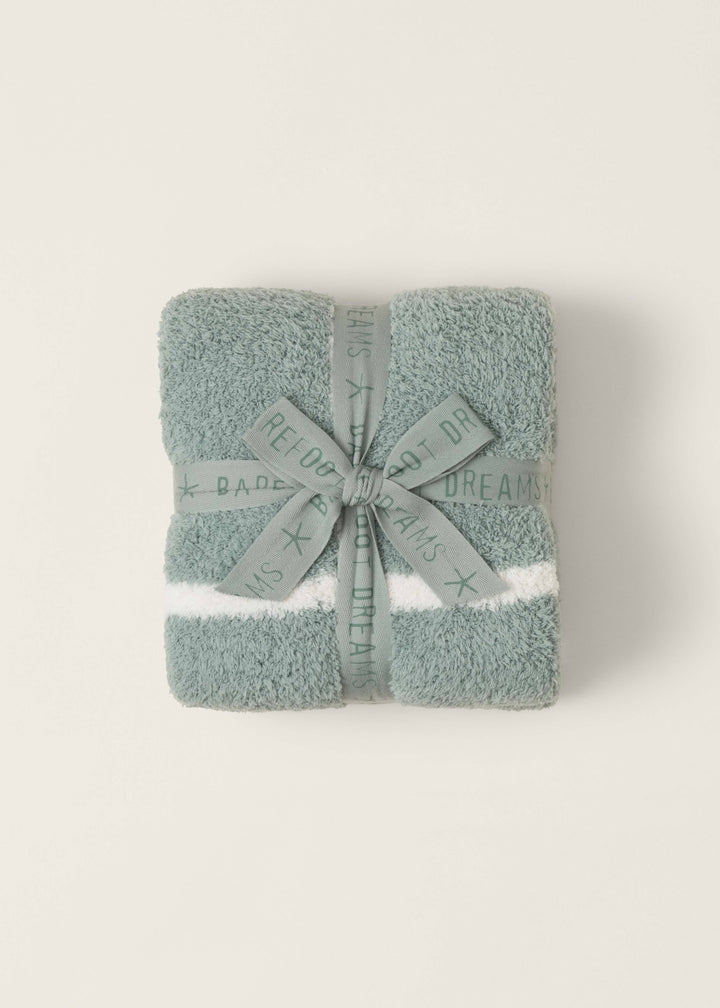 Barefoot Dreams CozyChic Grid Plaid Stroller Blanket-Sage Green/Cream