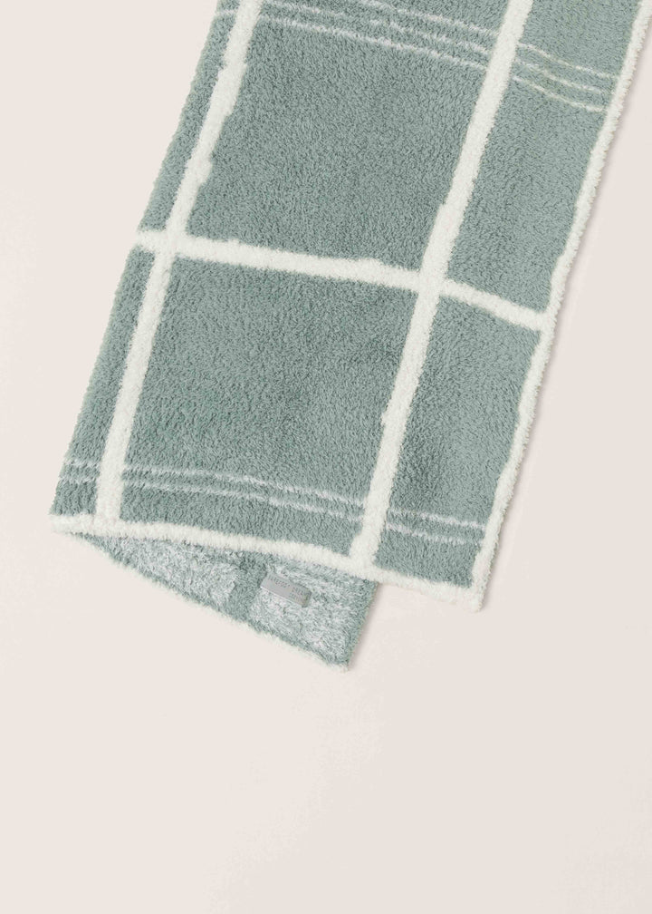 Barefoot Dreams CozyChic Grid Plaid Stroller Blanket-Sage Green/Cream
