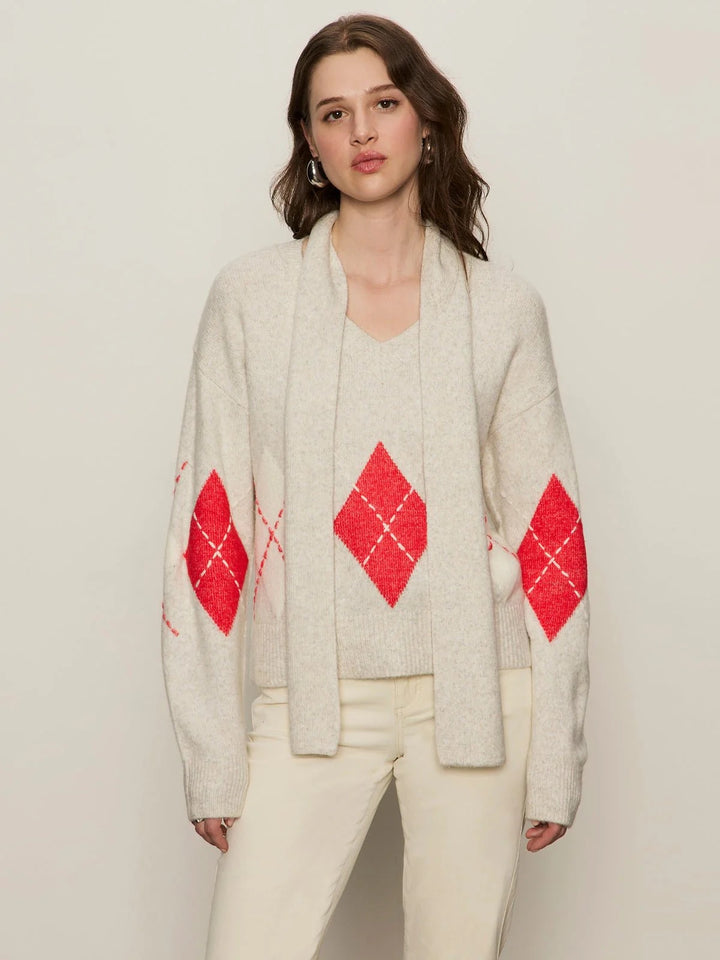 Sanctuary Clothing Argyle Scarf Sweater