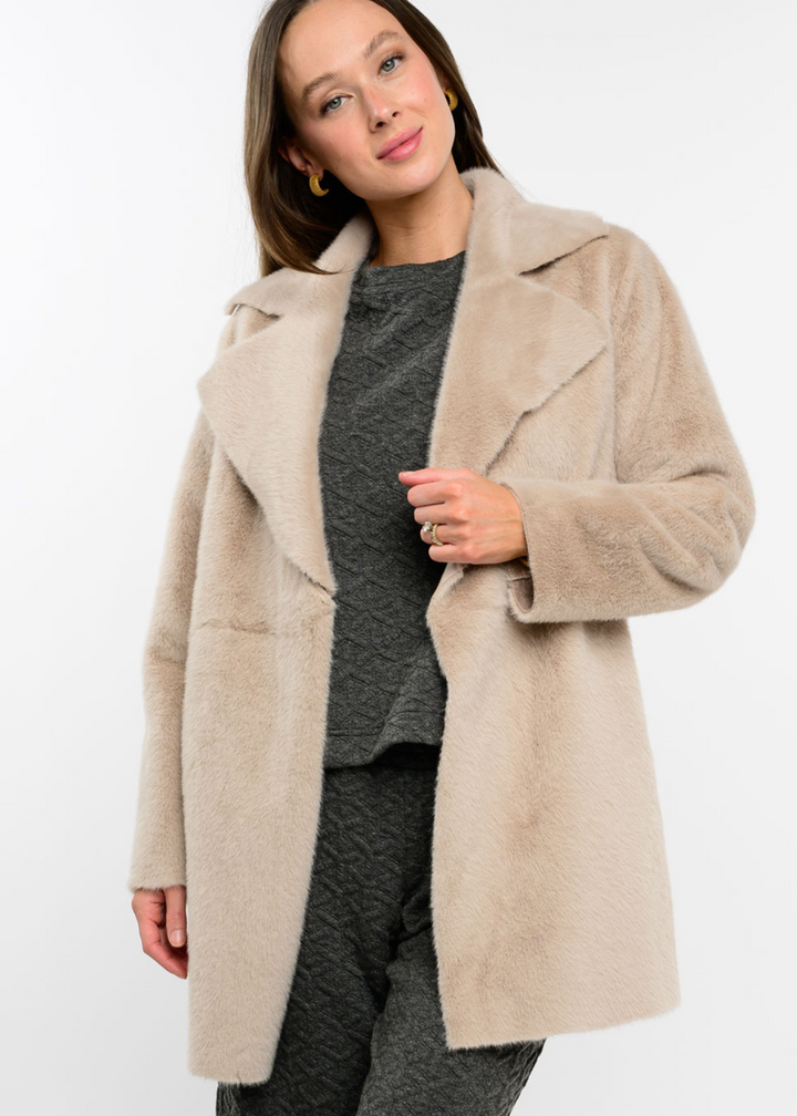 Ivy Jane Faux Fur & Suede Coat