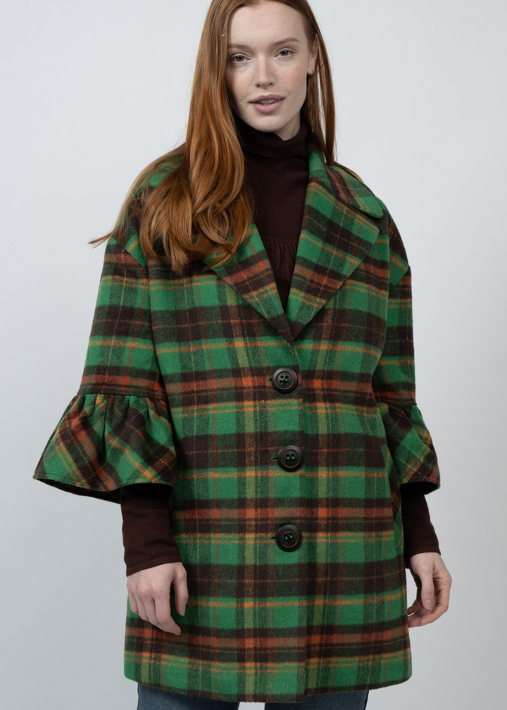 Ivy Jane Lady Like Coat in Green Plaid