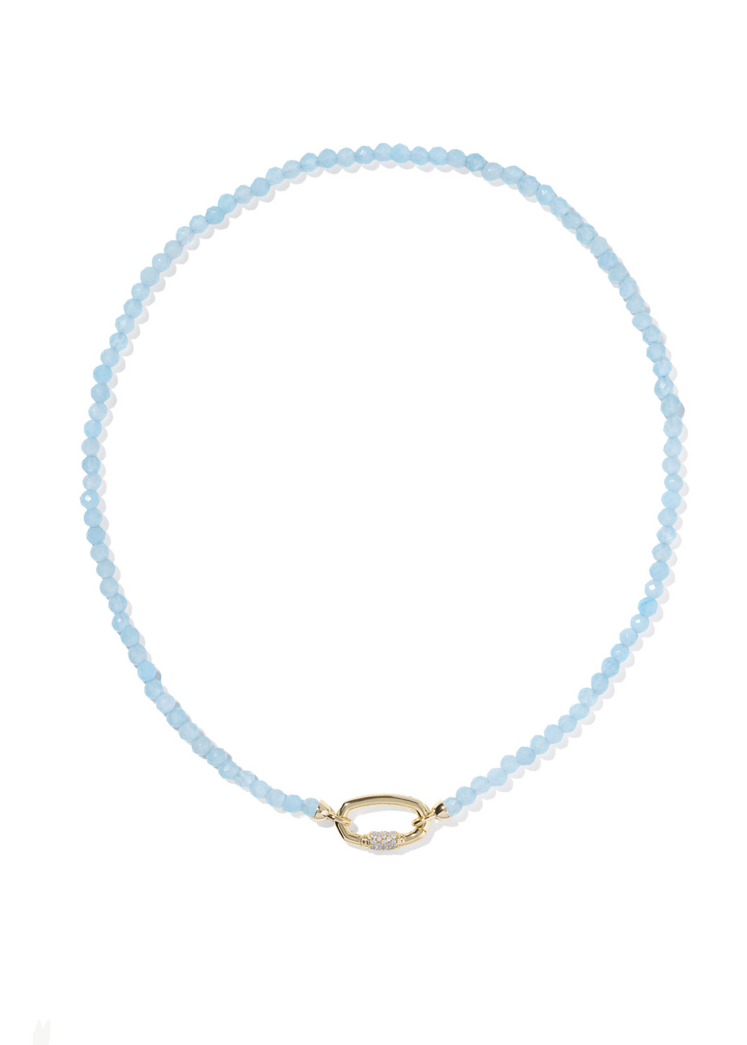 Kendra Scott Emery Beaded Strand Necklace - Gold/Light Blue Chalcedony
