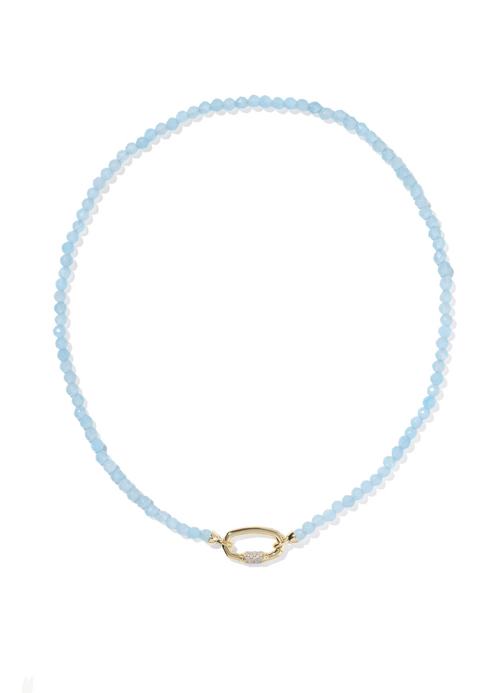 Kendra Scott Emery Beaded Strand Necklace - Gold/Light Blue Chalcedony