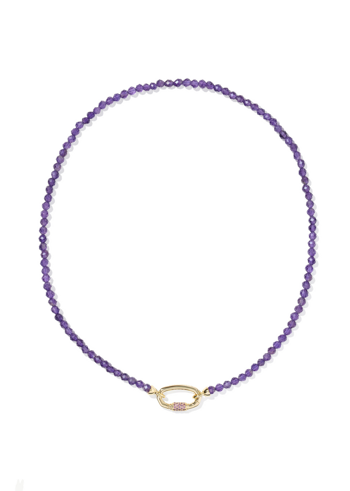 Kendra Scott Emery Beaded Strand Necklace - Gold/Dark Purple Amethyst