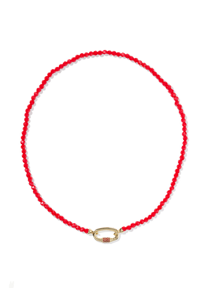 Kendra Scott Emery Beaded Strand Necklace - Gold/Red Glass