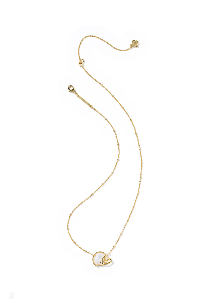 Kendra Scott Football Helmet Short Pendant Necklace - Gold/Ivory MOP
