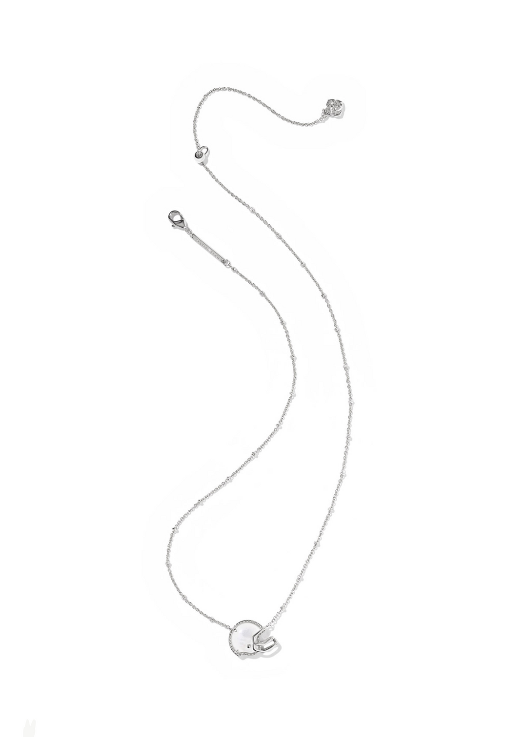 Kendra Scott Football Helmet Short Pendant Necklace - Rhodium/Ivory MOP