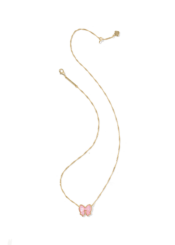 Kendra Scott Haley Bow Short Pendant Necklace - Gold/Blush Ivory MOP