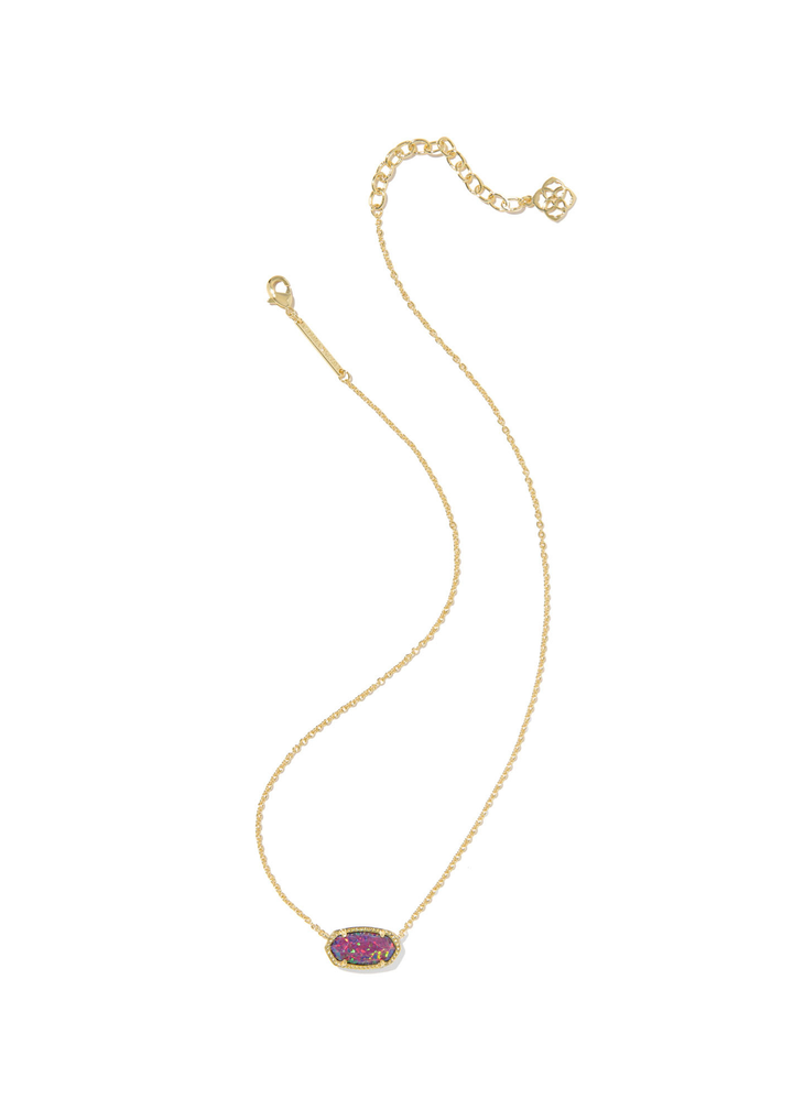 Kendra Scott Elisa Pendant Necklace - Gold/Dark Lavender Kyocera Opal